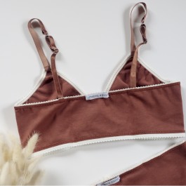 Brassière BÉRÉNICE coton bio SIENNE-ÉCRU